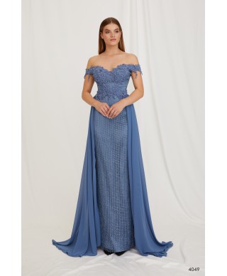 VESTIDO DIANA  LARGO AZUL