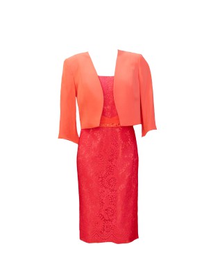 VESTIDO CON CHAQUETA MIDI ROJO  CABOTINE