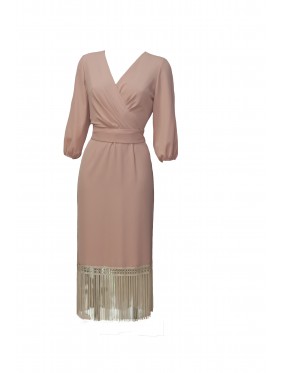 VESTIDO ONA MIDI ROSA NUDE   ROLE MOLE