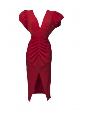 VESTIDO URSULA  MIDI  GRANATE  VIKY MARTIN BERROCAL