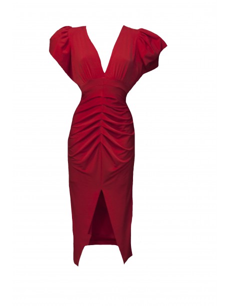 VESTIDO URSULA  MIDI  GRANATE  VIKY MARTIN BERROCAL