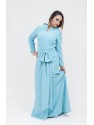 VESTIDO DE FIESTA  LARGO RIHANA  CELESTE O AZUL KLEIN DE MADRINA    ORONOVIAS