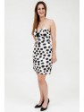 VESTIDO DE FIESTA CORTO LOPE BLANCO Y NEGRO DE LUNARES 