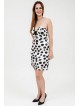 VESTIDO DE FIESTA CORTO LOPE BLANCO Y NEGRO DE LUNARES 