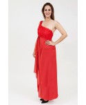 VESTIDO DE FIESTA LARGO URSULA  ROJO DE INVITADA  CAPICUA