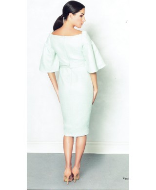 VESTIDO BAZA MIDI AGUA MARINA    NURIBEL