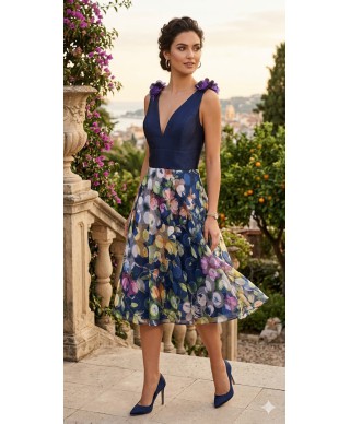 VESTIDO DE FIESTA LOLA   CORTO AZUL  NURIBEL