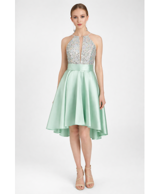 VESTIDO DE FIESTA  CORTO  LILIANA AGUA MARINA    NURIBEL