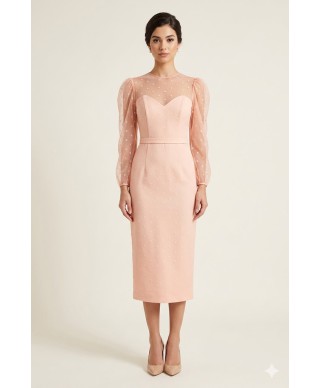 VESTIDODE FIESTA  KIM MIDI ROSA DE INVITADA   VICTORIA