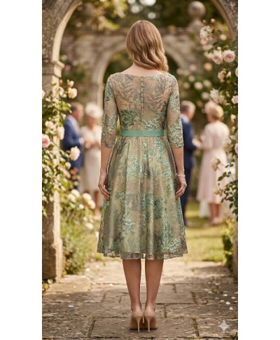 VESTIDO DE FIESTA IRMA  VERDE MIDI DE INVITADA    CABOTINE