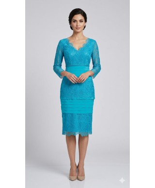 VESTIDO DE FIESTA   CORTO  NOEMI VERDE AGUA   CABOTINE