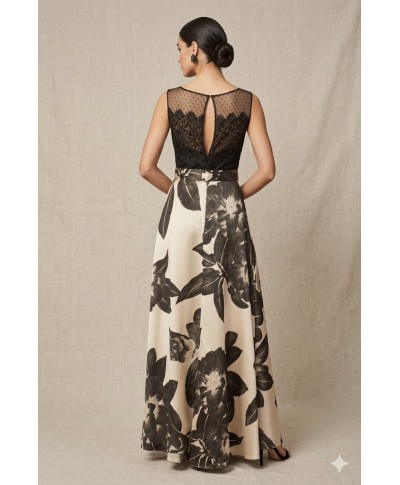 VESTIDO DE FIESTA LARGO  ISABELLA  NEGRO MARIA LAGO