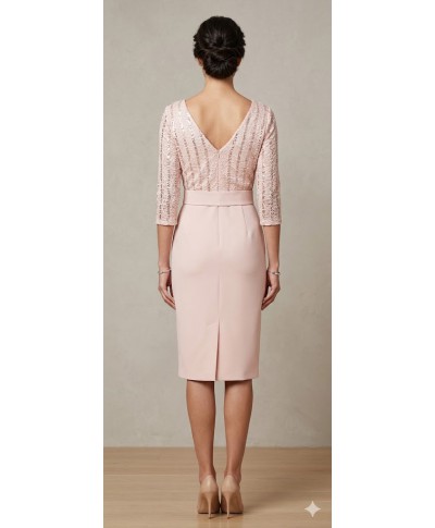 VESTIDO DE FIESTA ALEXA  MIDI NUDE DE MADRINA   ROLE MOLE