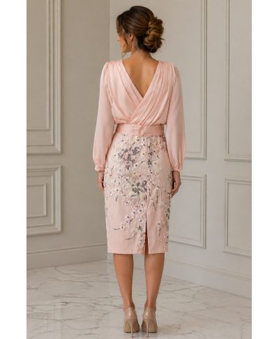 VESTIDO  DE FIESTA ARIANA  CORTO ROSA DE INVITADA  MARIA LAGO