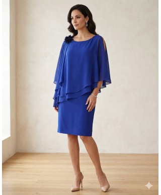 VESTIDO DE FIESTA CORTO   MARA  AZUL DE INVITADA DE BODA EVASSE