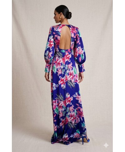 VESTIDO DE FIESTA LARGO CLOTILDE  AZUL DE INVITADA MARIA LAGO