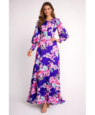 VESTIDO DE FIESTA LARGO CLOTILDE  AZUL DE INVITADA MARIA LAGO