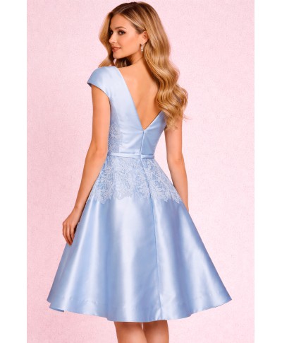 VESTIDO DE FIESTA  MALENA   CORTO AZUL  ZEILA