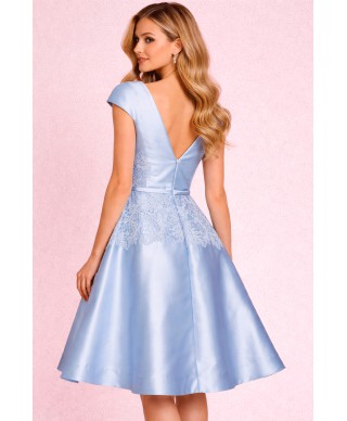 VESTIDO DE FIESTA  MALENA   CORTO AZUL  ZEILA