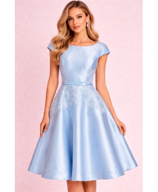 VESTIDO DE FIESTA  MALENA   CORTO AZUL  ZEILA