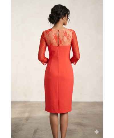 VESTIDODE FIESTA  DEVA  MIDI ROJO DE INVITADA     J GRANADOS
