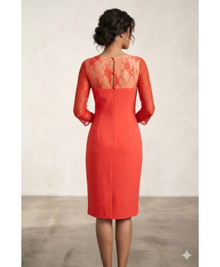 VESTIDODE FIESTA  DEVA  MIDI ROJO DE INVITADA     J GRANADOS