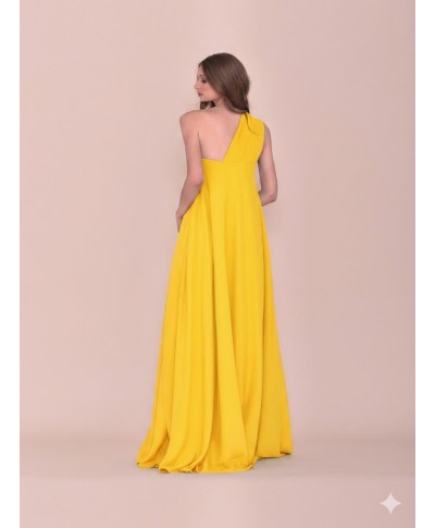 VESTIDO DE INVITADA DE FIESTA  CAROLA LARGO AMARILLO   NURIBEL