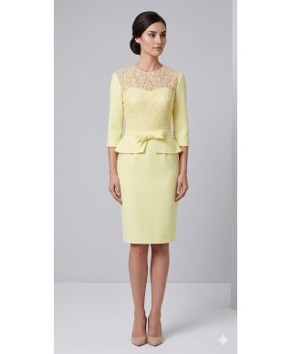 VESTIDO DE FIESTA MILA  CORTO  AMARILLO DE MADRINA    MOURIÑO