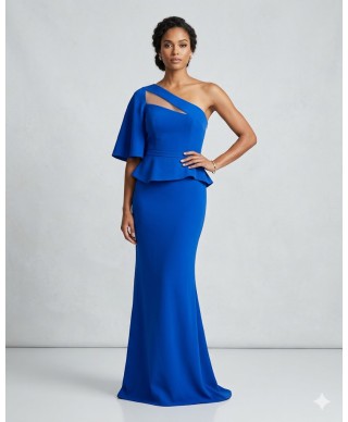 VESTIDO DE FIESTA SASHA  LARGO AZUL DE INVITADA   NURIBEL