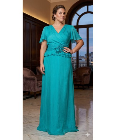 VESTIDO DE FIESTA  GLORIA LARGO  AZUL KLEIN O VERDE AGUA DE INVITADA CABOTINE