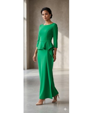 VESTIDO  DE FIESTA  MOSS  LARGO VERDE CAPICUA