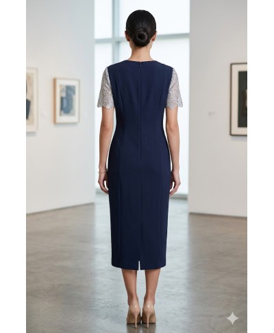 VESTIDO CORTO CON CHAQUETA CARLA   AZUL MARINO DE INVITADA     CARMEN MELERO