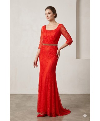VESTIDO DE MADRINA DE FIESTA  MARIA LARGO ROJO     CABOTINE