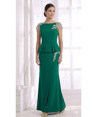 VESTIDO DE MADRINA DE FIESTA  GISELE  LARGO VERDE ALMA COUTURE