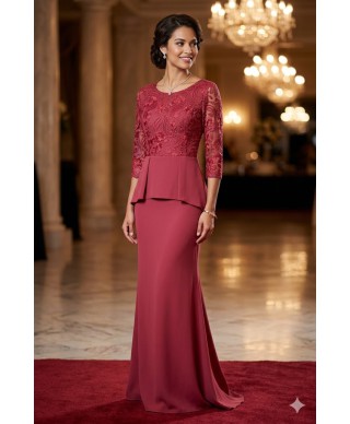 VESTIDO DE FIESTA LARGO  GIGI  BURDEOS   NATIVIDAD JIMENEZ