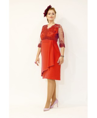 VESTIDO  DE FIESTA VIVANE  CORTO LILA O ROJO DE MADRINA   MOURIÑO