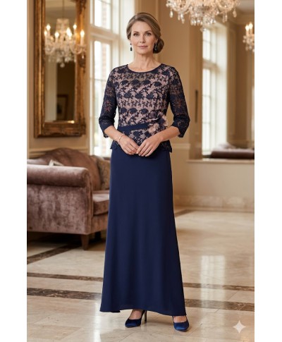 VESTIDO DE FIESTA LARGO  RAFAELA  AZUL MARINO DE MADRINA   NATIVIDAD JIMENEZ
