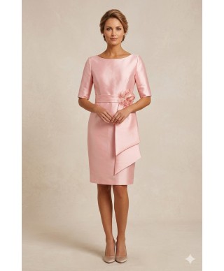 VESTIDO DE FIESTA  CORTO  SAMANTA MIDI ROSA CAPICUA
