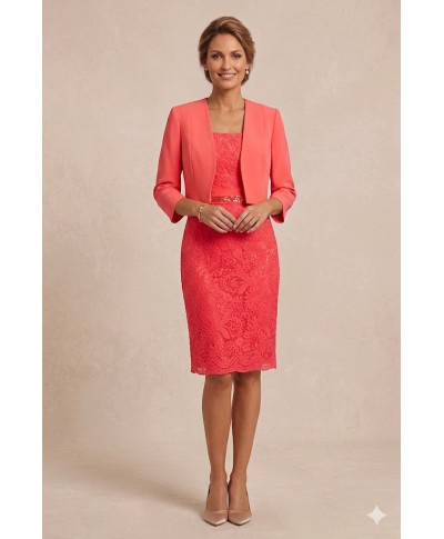 VESTIDO CON CHAQUETA  DE FIESTA MIDI ROJO  CABOTINE