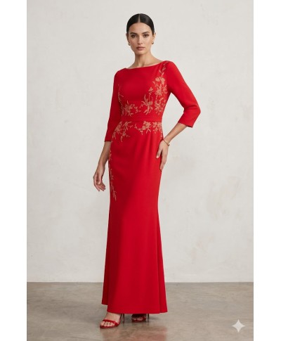 VESTIDO DE MADRINA DE FIESTA  LARGO  ELLA ROJO O AZUL   X&M