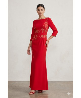 VESTIDO DE MADRINA DE FIESTA  LARGO  ELLA ROJO O AZUL   X&M