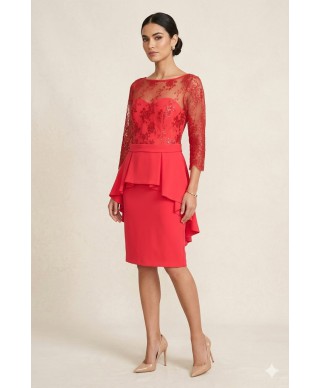 VESTIDODE FIESTA  FENDI  MIDI CORAL DE MADRINA   ESPERANZA GARCIA
