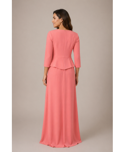VESTIDO  DE FIESTA GRAZIELI   LARGO  ROSA DE MADRINA EVASSE