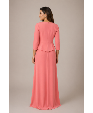 VESTIDO  DE FIESTA GRAZIELI   LARGO  ROSA DE MADRINA EVASSE