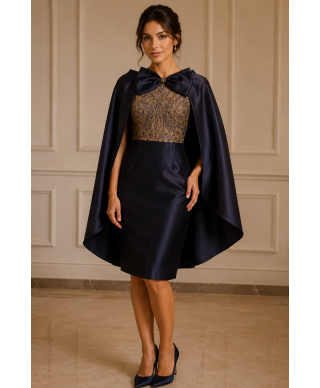 VESTIDODE FIESTA  FIONA  CORTO AZUL MARINO JOYCE