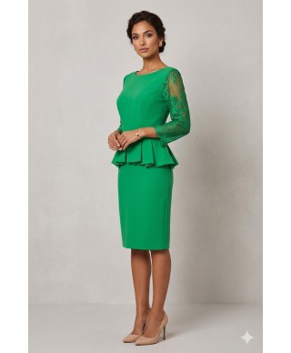 VESTIDO DE MADRINA DE FIESTA XANDRA  CORTO VERDE ANGELA ARIZA
