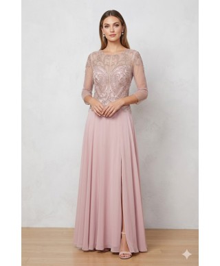 VESTIDO DE FIESTA  GRAZIELE  LARGO ROSA DE MADRINA  EVASSE
