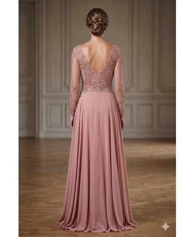 VESTIDO DE FIESTA  GRAZIELE  LARGO ROSA DE MADRINA  EVASSE