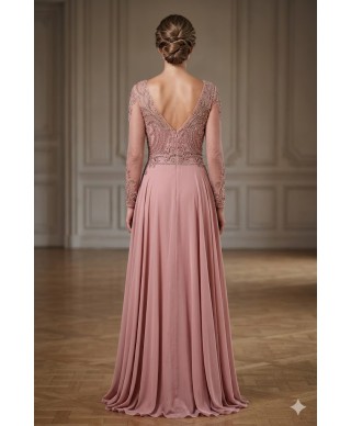VESTIDO DE FIESTA  GRAZIELE  LARGO ROSA DE MADRINA  EVASSE