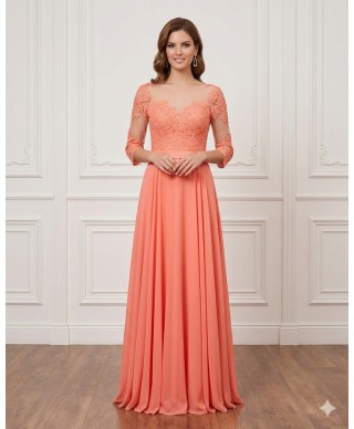 VESTIDO  DE FIESTA LARGO COSIMA  CORAL    JOYCE